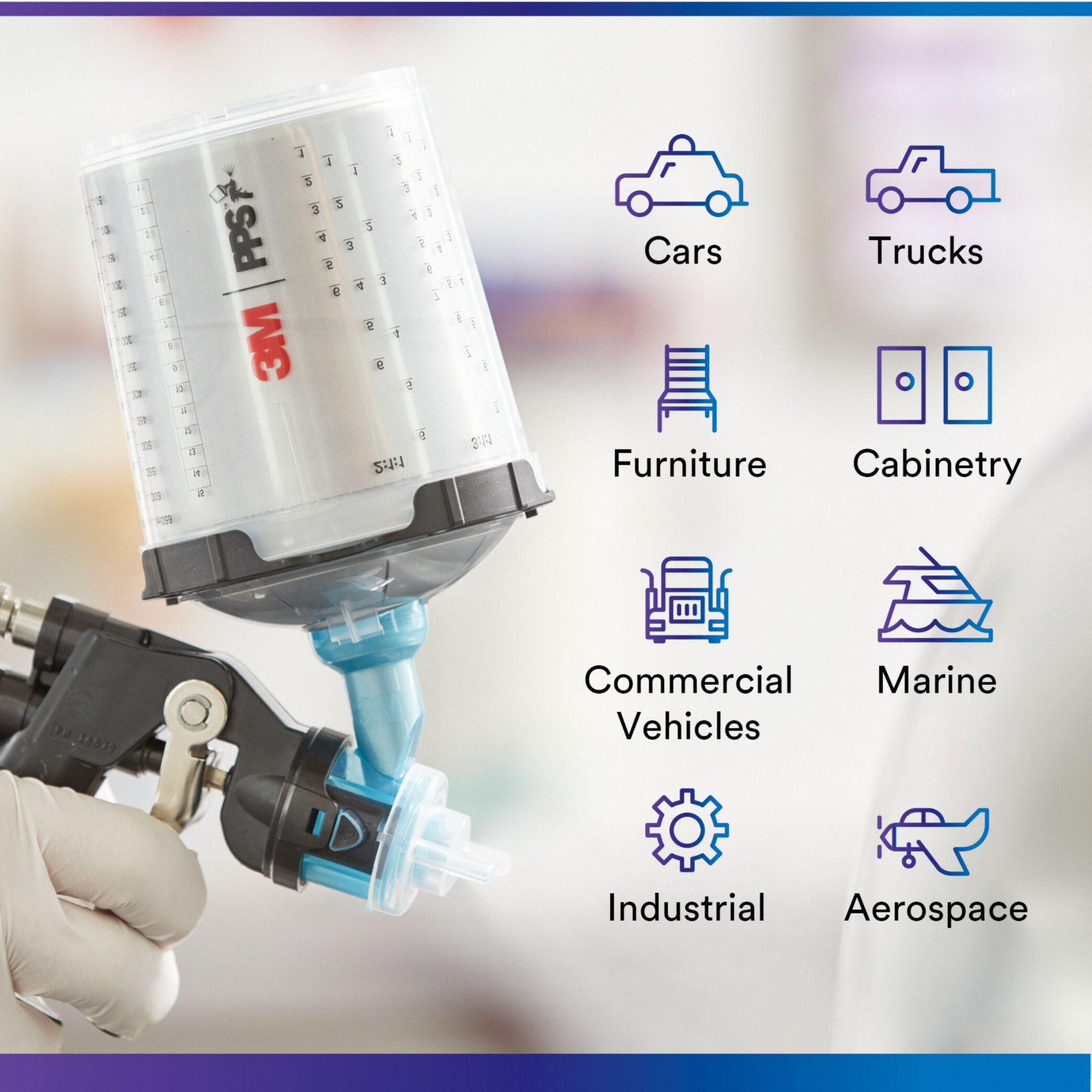 3M Pressure Spray Gun Cup Screw, 22 fl oz Capacity, 3M(TM) PPS(TM) Paint Preparation Systems, 2