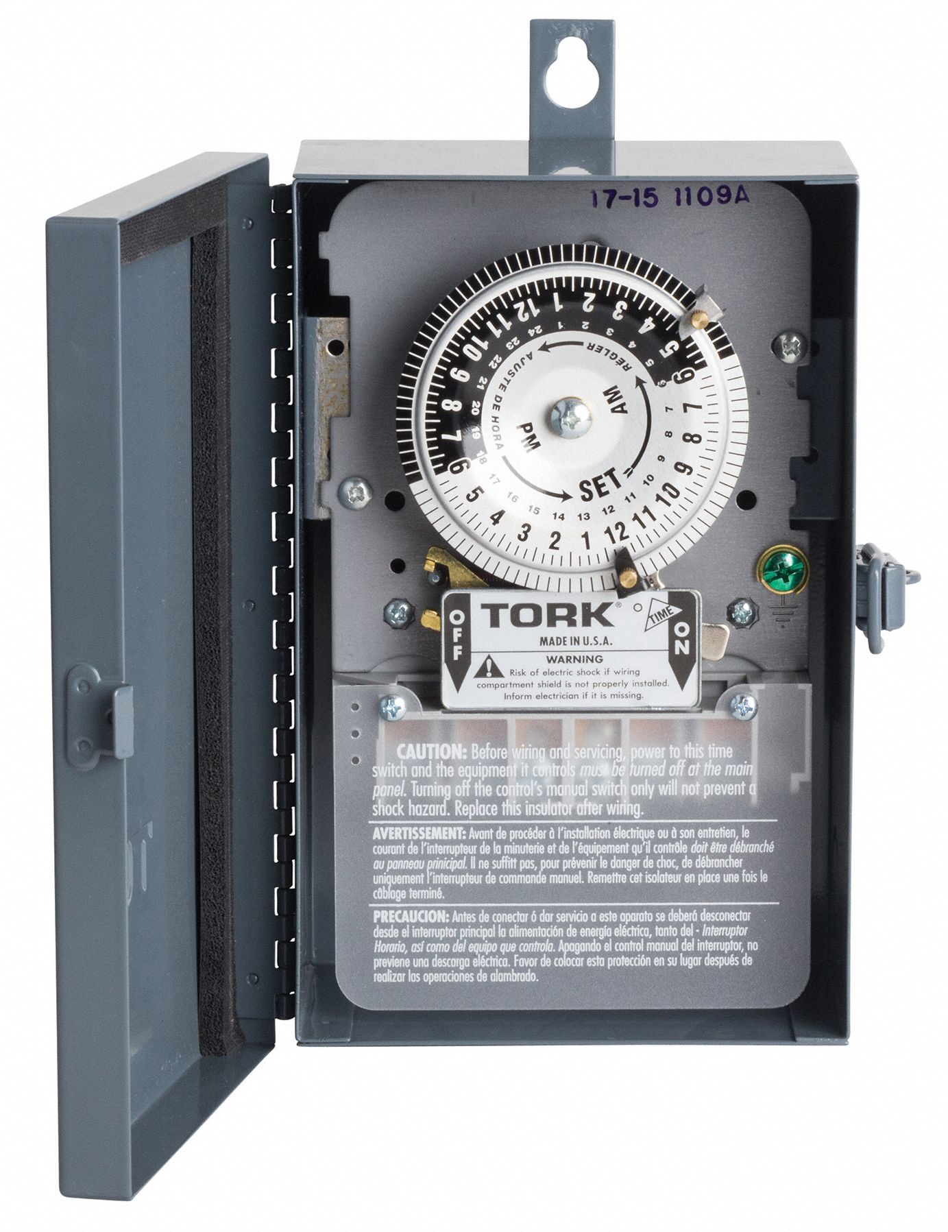 TORK Electromechanical Timer 120, 208 to 277V AC, 40 A Amps, DPST, 24