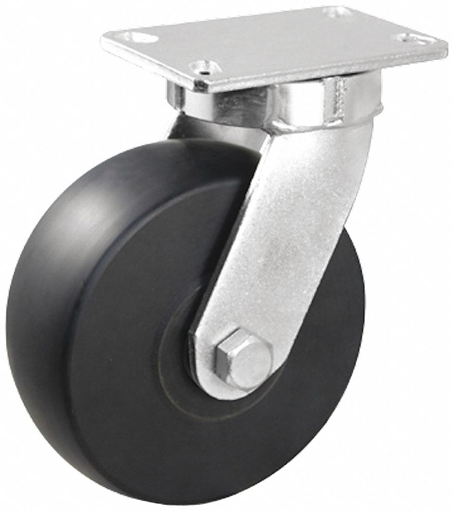 GRAINGER APPROVED CorrosionResistant Kingpinless Plate Caster, Swivel