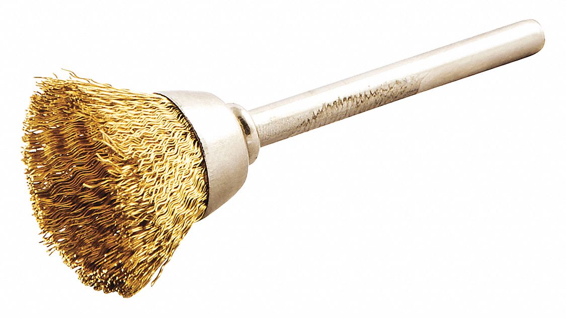 NORTON 5/8 in Crimped Wire Cup Brush, Shank Mounting, 0.005 in Wire Dia