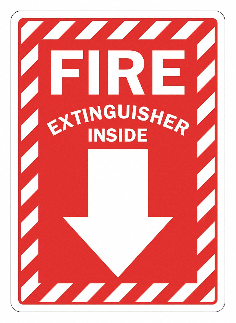 LYLE Fire Sign, Fire Extinguisher Inside, Sign Header No Header