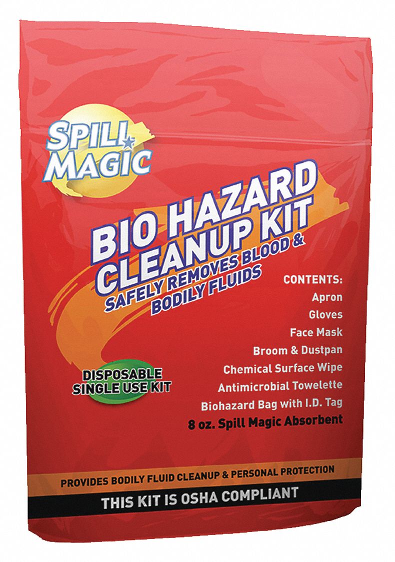 SPILL MAGIC, (2) Gloves/Disposable Apron/Eye and Face Shield, Biohazard