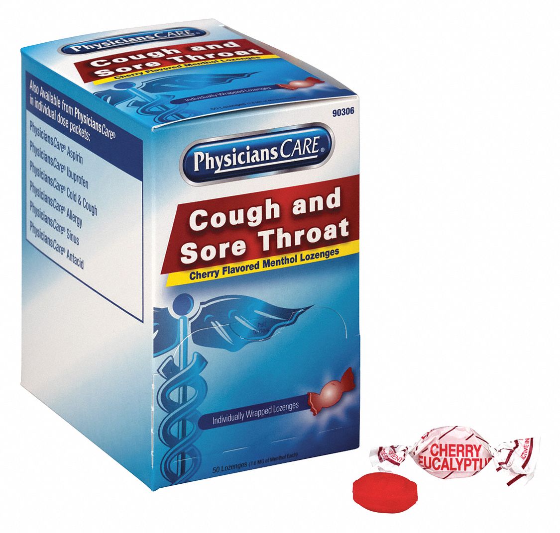 GRAINGER APPROVED Cough Drops, Lozenge, 50 x 1, 7.6mg, PK50 488G43