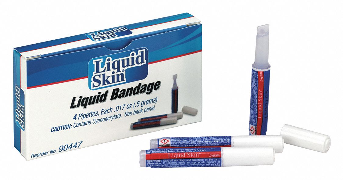 GRAINGER APPROVED Liquid Bandage, Cyanoacrylate, 1 oz, Waterproof No