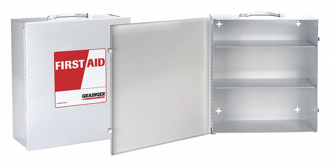 First Aid Wall Cabinet Empty GRAINGER APPROVED Empty First Aid Metal, Wall Mount, 5 1/2 in