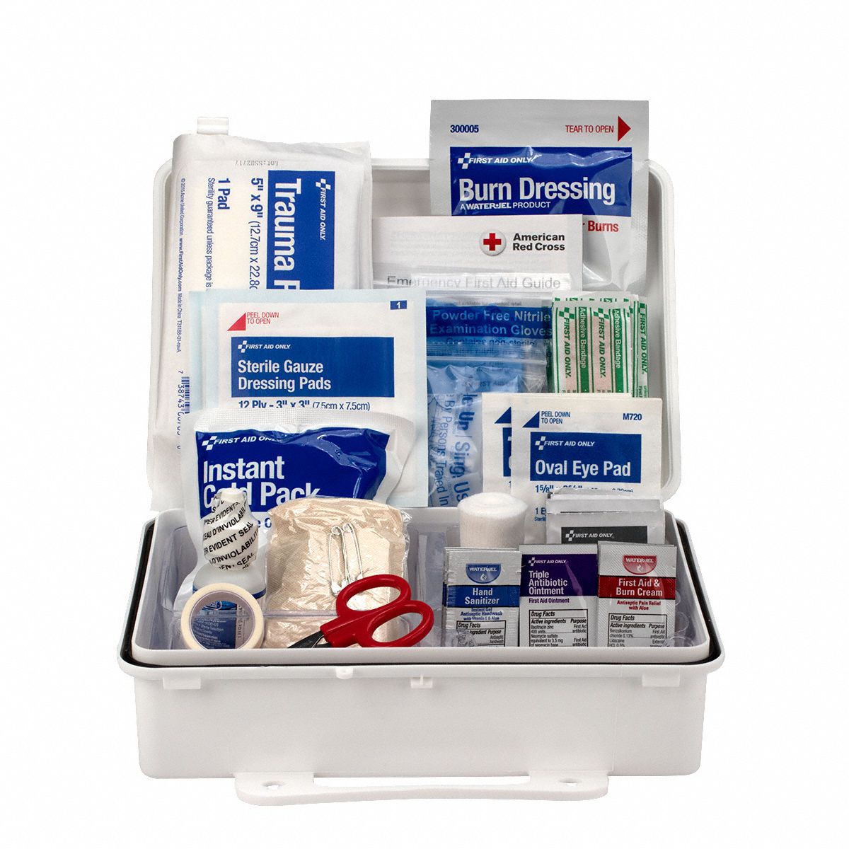 GRAINGER APPROVED First Aid Kit, Kit, Plastic, Industrial, 25 People
