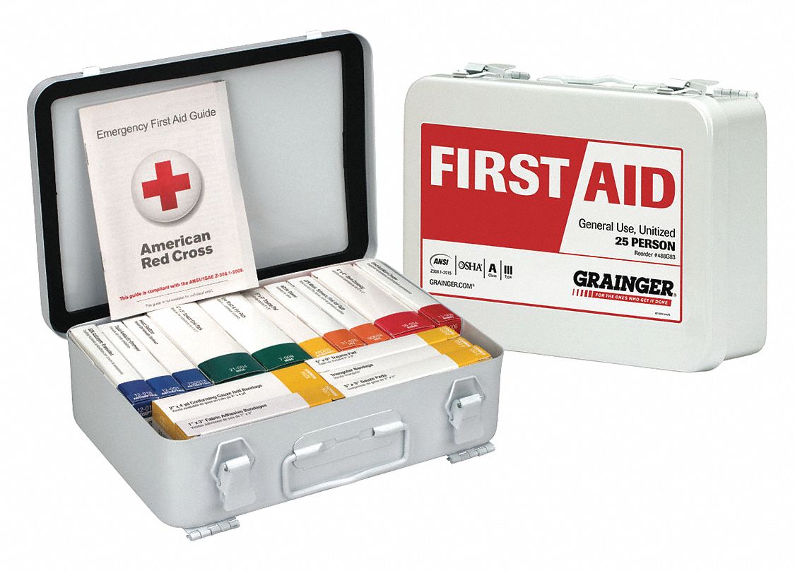 Industrial, 25 People Served per Kit, First Aid Kit 488G8354763
