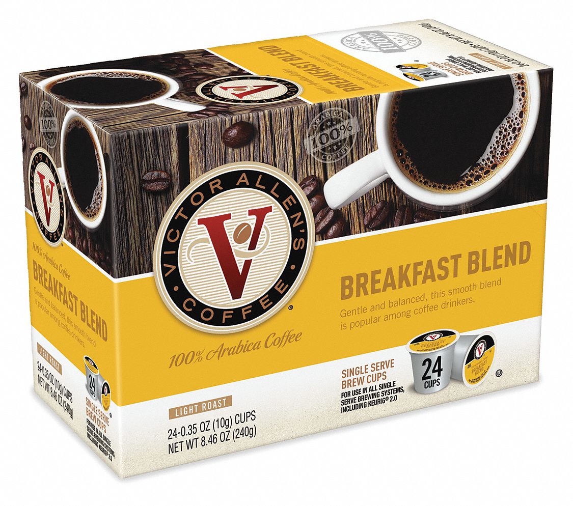 VICTOR ALLEN Breakfast Blend, Light/Medium Coffee, 0.35 oz. Single