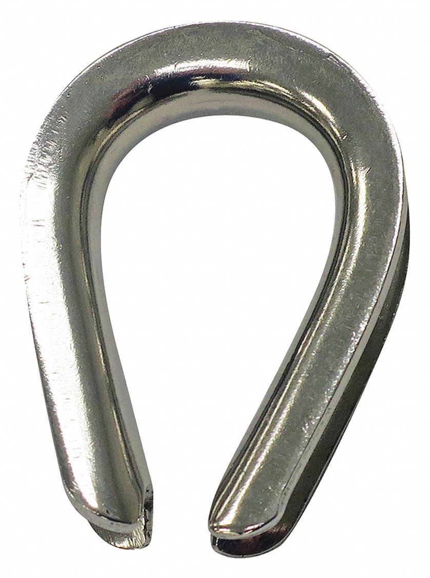 CROSBY, Steel, For 1/4 in Wire Rope Dia., Wire Rope Thimble 48FR68