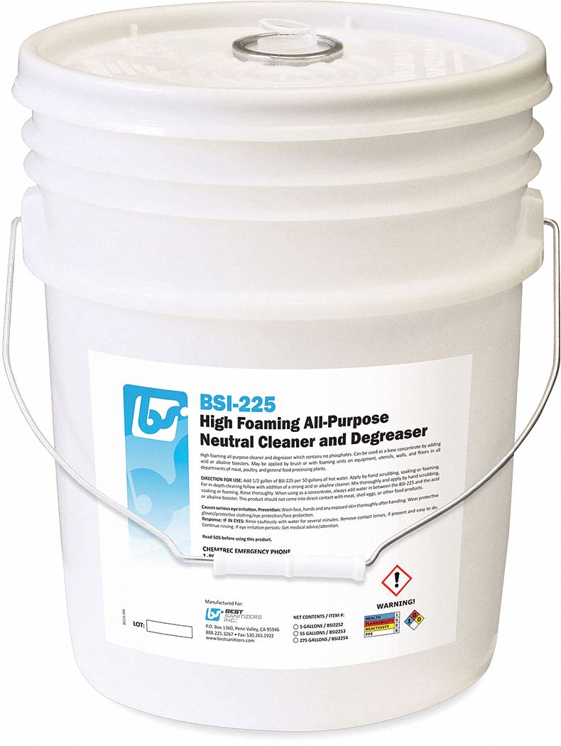 BEST SANITIZERS, INC., Bucket, 5 gal Container Size, Neutral Cleaner