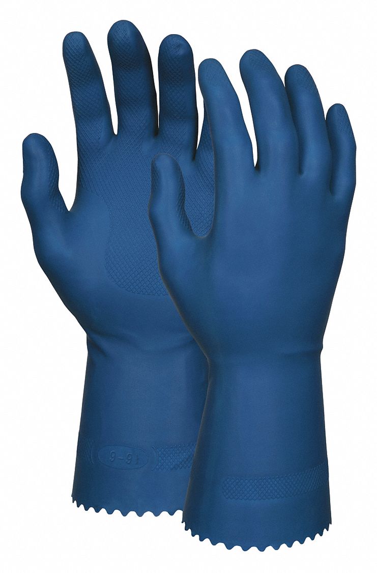 MCR SAFETY Natural Rubber Latex Chemical Resistant Gloves, M, 12" Glove