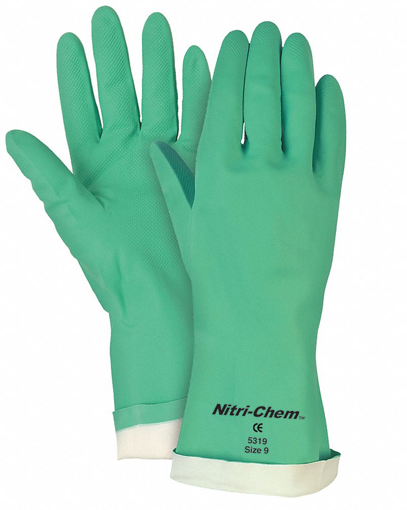 MCR SAFETY Chemical Resistant Gloves, 2XL, Glove Materials Nitrile, 1