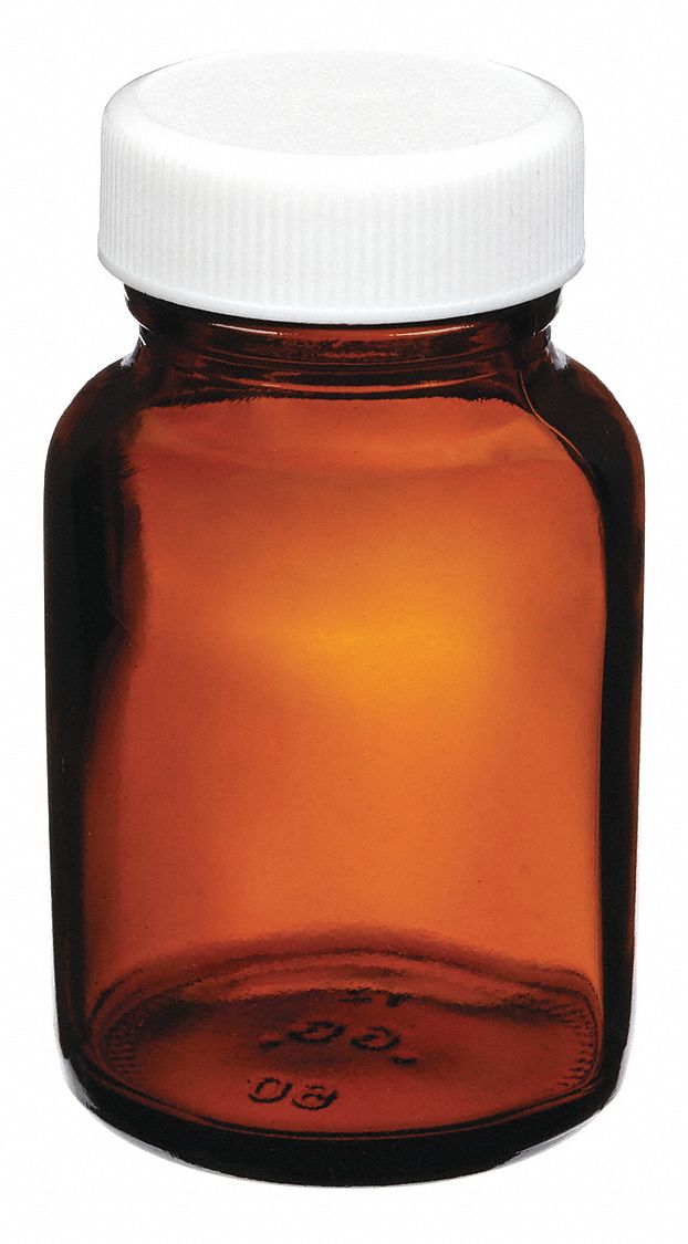 Soda Lime Glass, 60 mL Capacity mL, Bottle 48H913W216955 Grainger