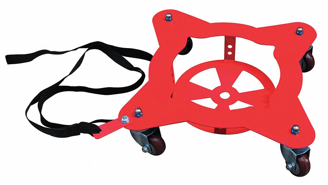 150 lb Load Capacity, Round, CrossBrace Drum Dolly with Support Ring
