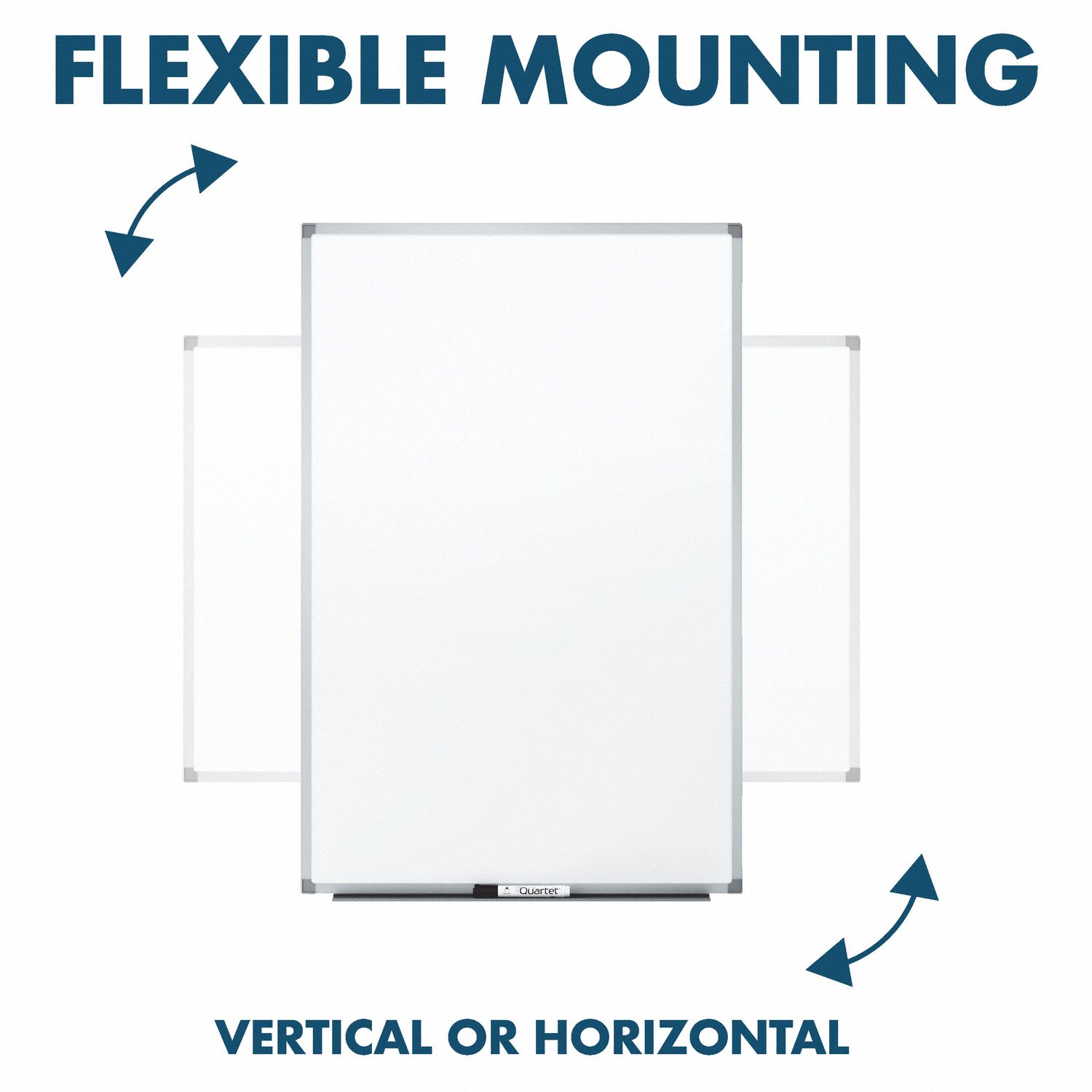 MEAD Dry Erase Board Wall Mounted, 48 in Dry Erase Ht, 72 in Dry Erase Wd, 1/2 in Dp, Silver