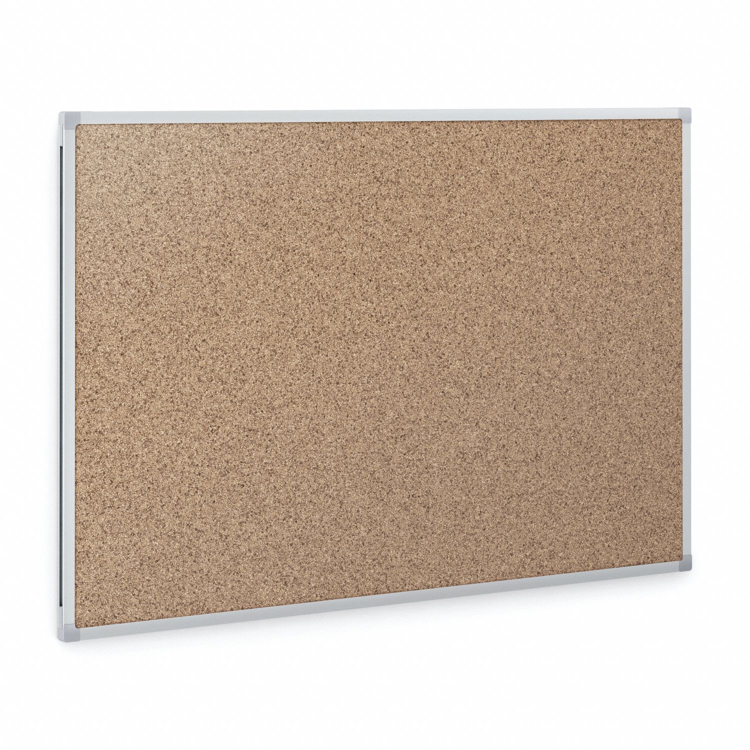 MEAD Bulletin Board 48 in Ht, 72 in Wd, Brown, Silver, Mounting