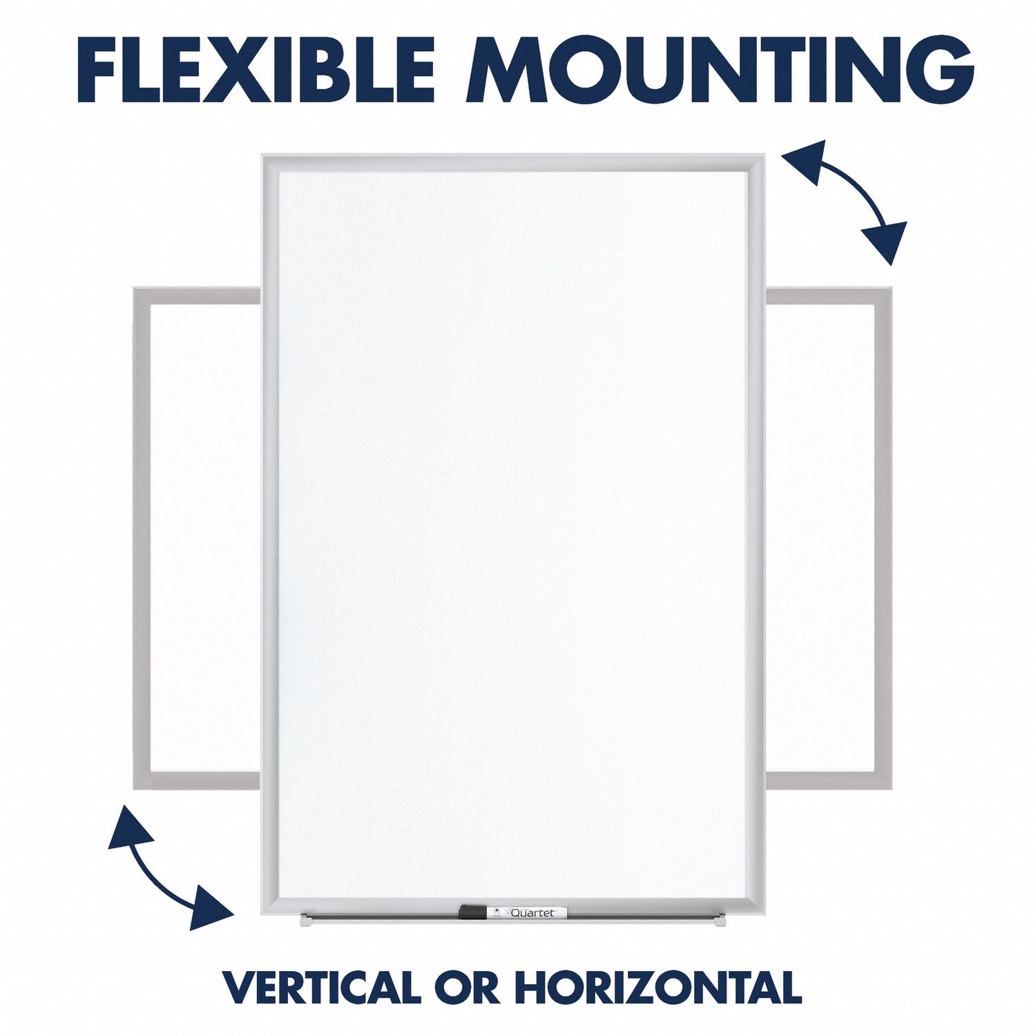QUARTET Dry Erase Board Wall Mounted, 48 in Dry Erase Ht, 96 in Dry