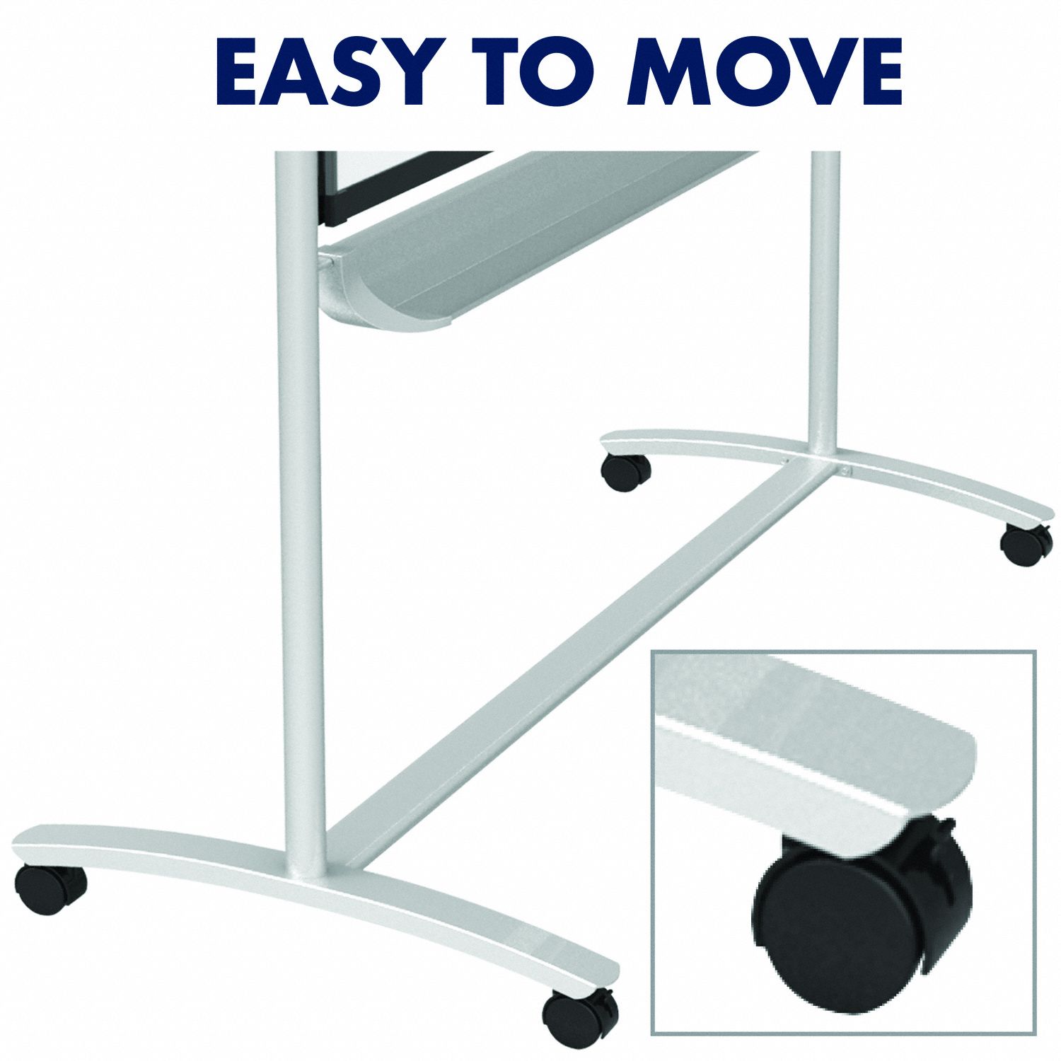 QUARTET Dry Erase Board Easel Mounted, 48 in Dry Erase Ht, 72 in Dry