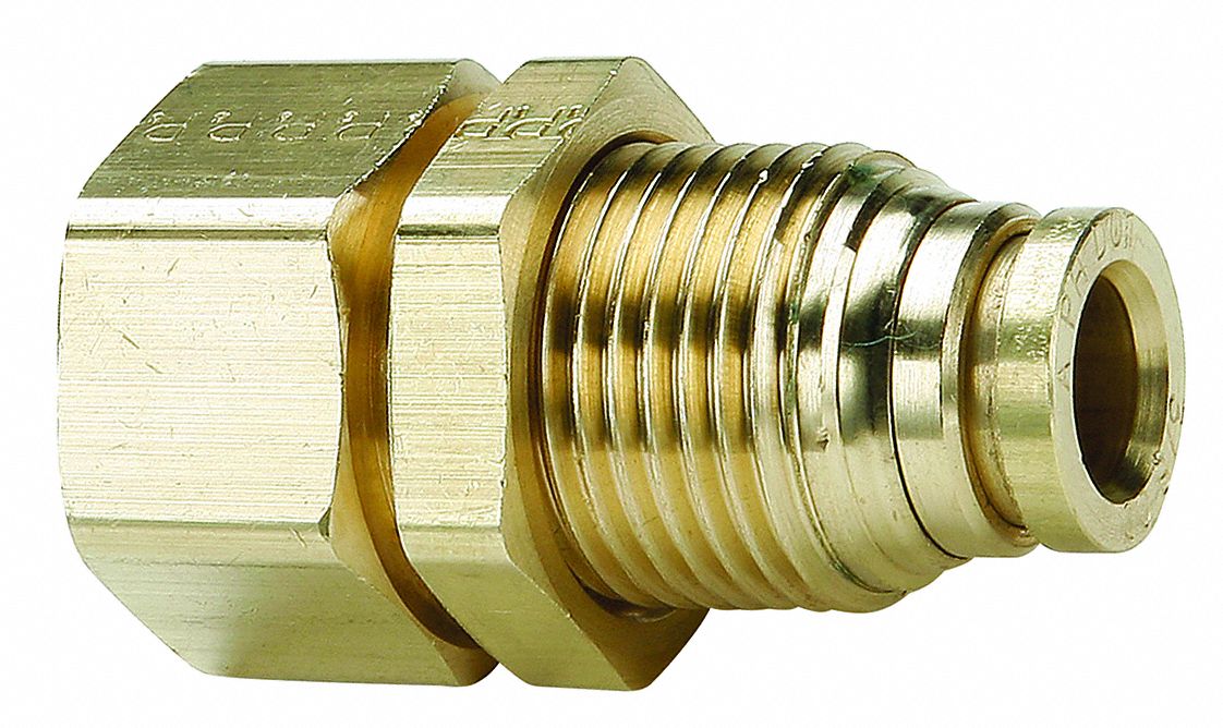 PARKER Bulkhead Union, 3/8 in. Tube, 1.87 in. L 48LY5866PTCBH66