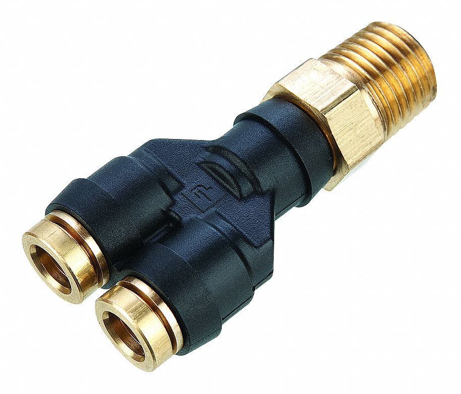 PARKER Wye Connector Composite, NPTF x PushtoConnect x Pushto