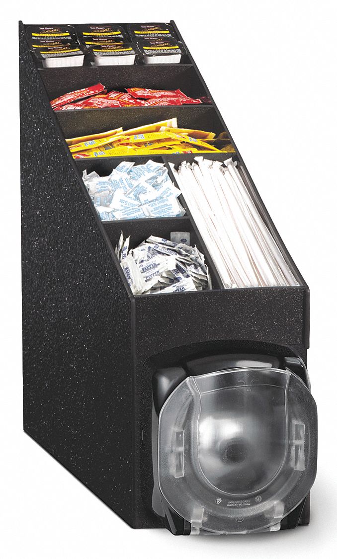 CountertopMount Lid Dispenser, Holds Condiments, Straws Grainger