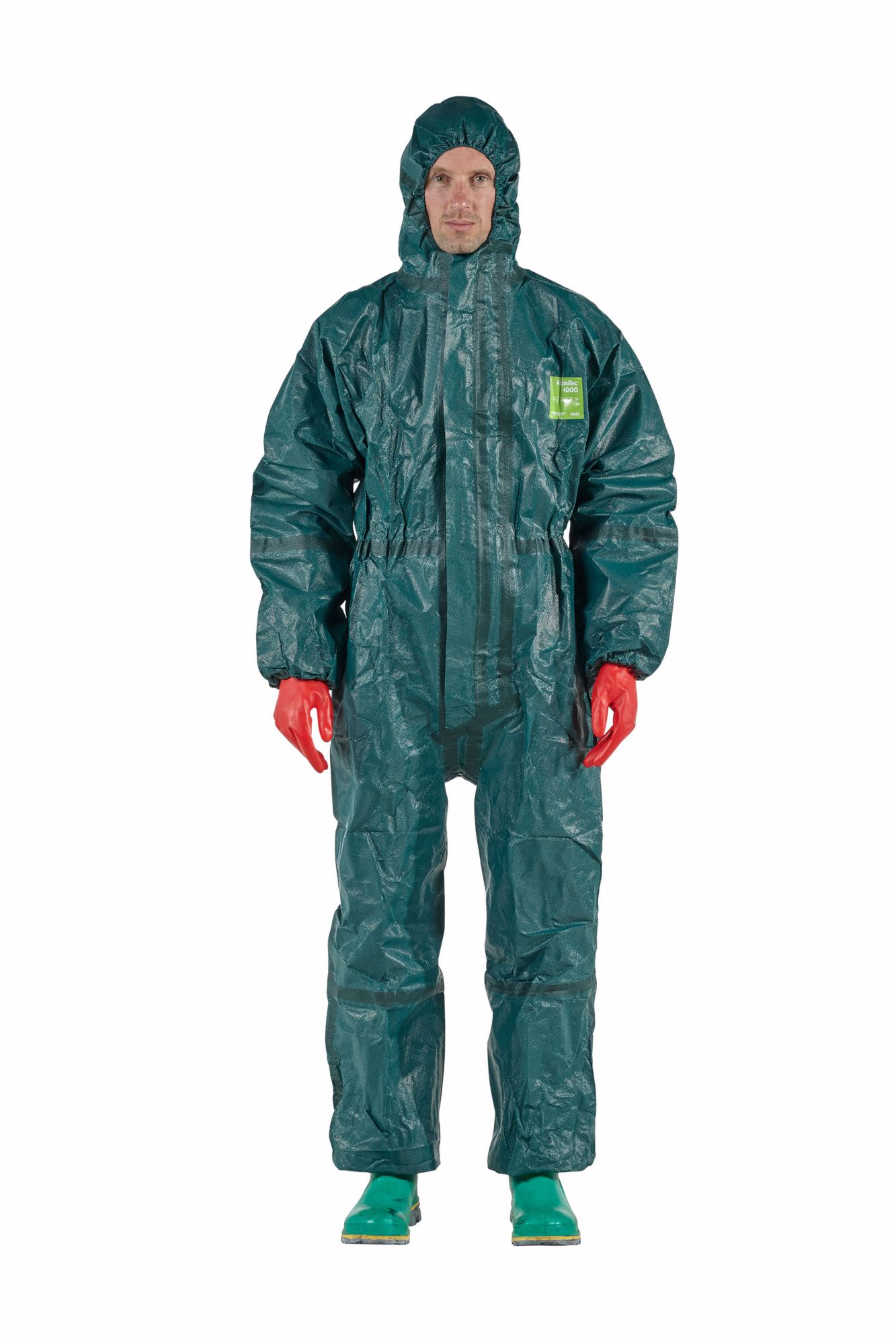 ANSELL Chemical Resistant Coveralls, Hooded, Size 2XL, PK 6 48MD27