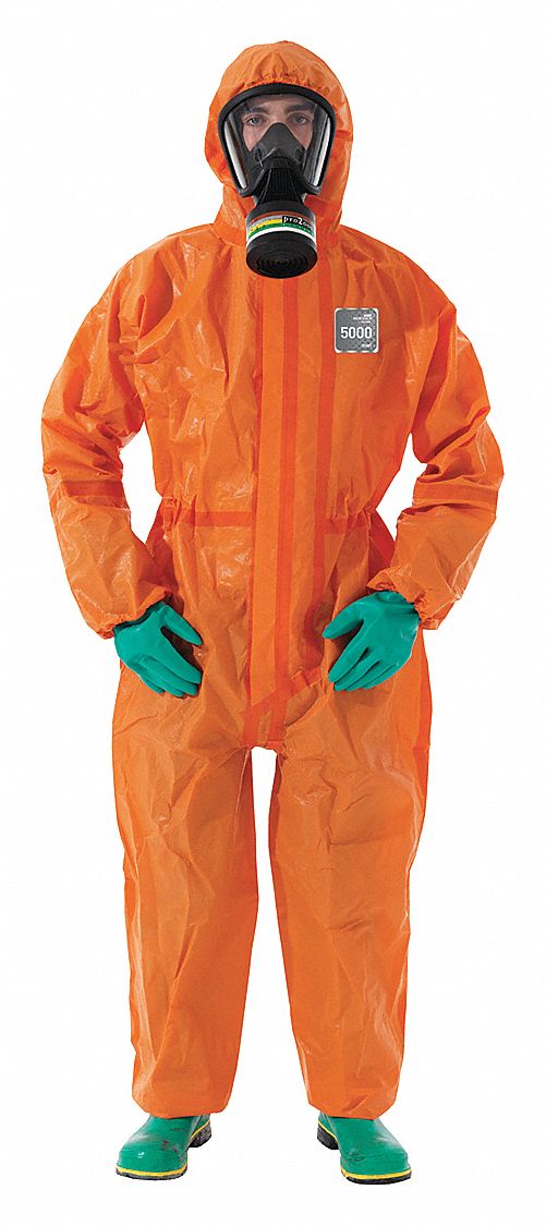 ANSELL Chemical Resistant Coveralls AlphaTec® 5000, Heavy Duty, Taped