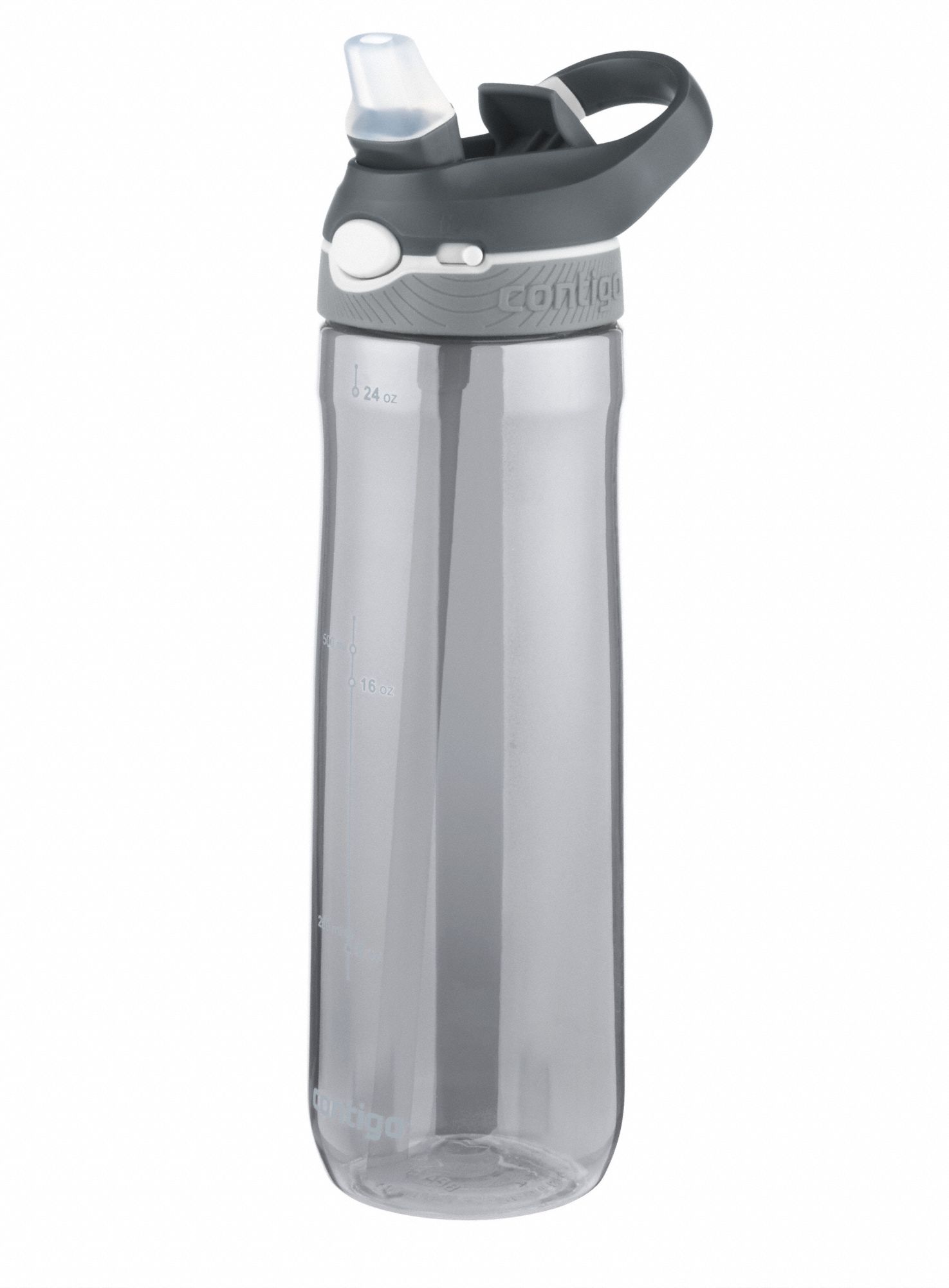 CONTIGO Water Bottle, 24 oz Smoke/Gray Plastic 48PD6171246 Grainger