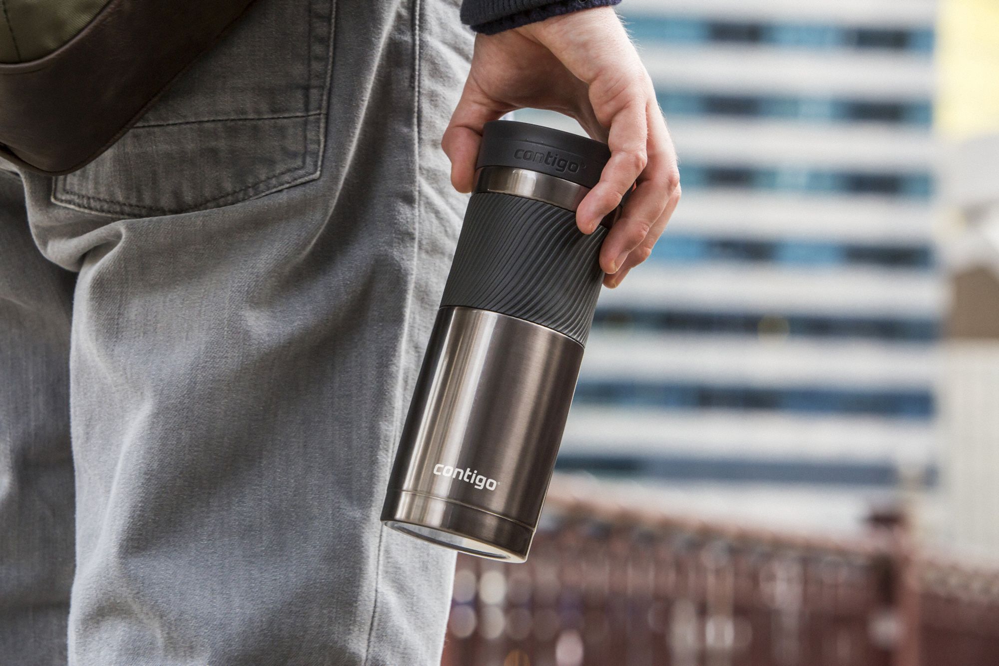 CONTIGO Mug Insulated, 20 oz Size, Gunmetal 48PD72SSH100B01 Grainger