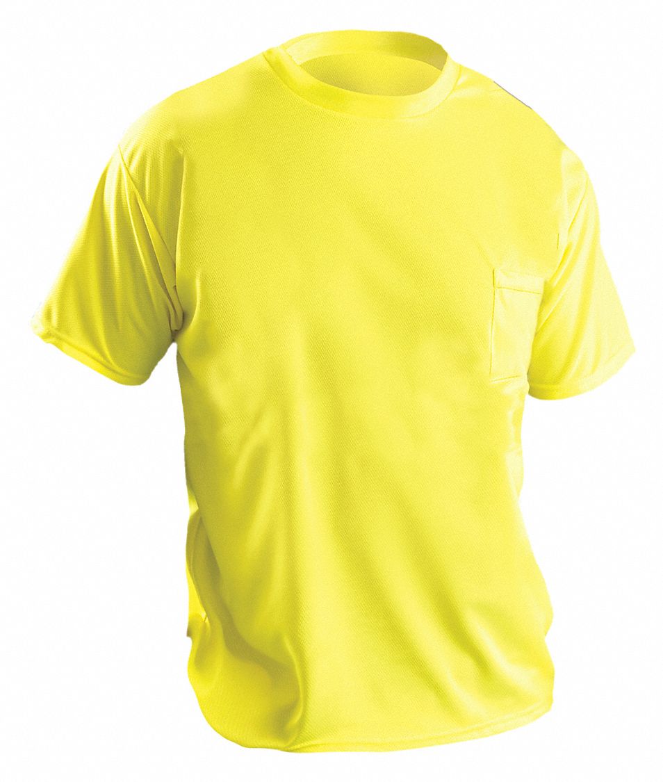 OCCUNOMIX HiVisibility Yellow Polyester TShirt, Size XL 48PZ09LUXXSSPBYXL Grainger