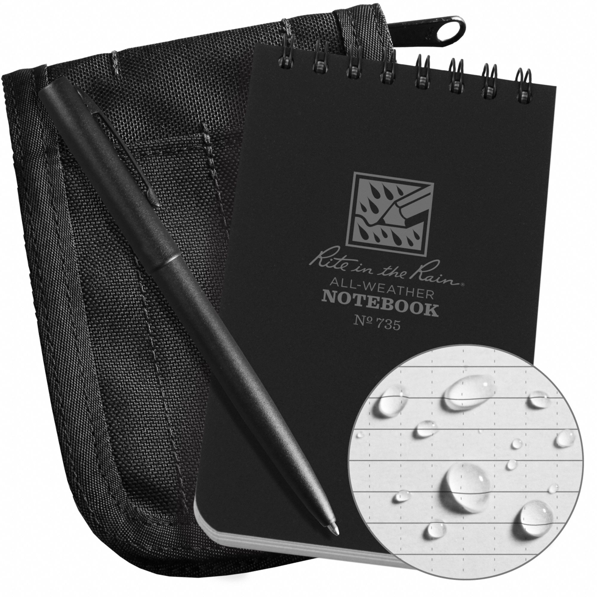 RITE IN THE RAIN All Weather Notebook Kit, Cover Color Black, Cover