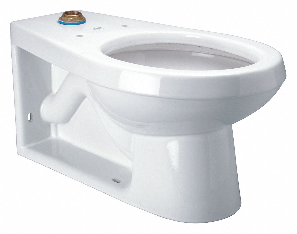 ZURN Elongated, Floor with Back Outlet, Flush Valve, Toilet Bowl, 1.28