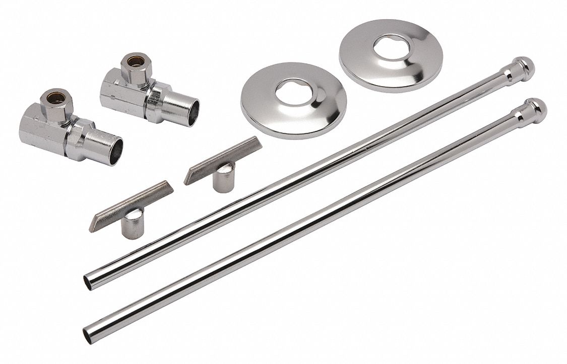 ZURN, Angle Body, 1/2 in Inlet Size, Angle Supply Stop 48RX70Z8802XLLRLKPC Grainger