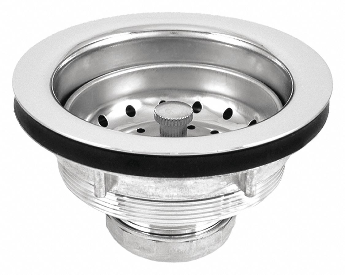 ZURN Stainless Steel Round Drain Strainers, 1 1/2 in Pipe Dia., 4 3/8