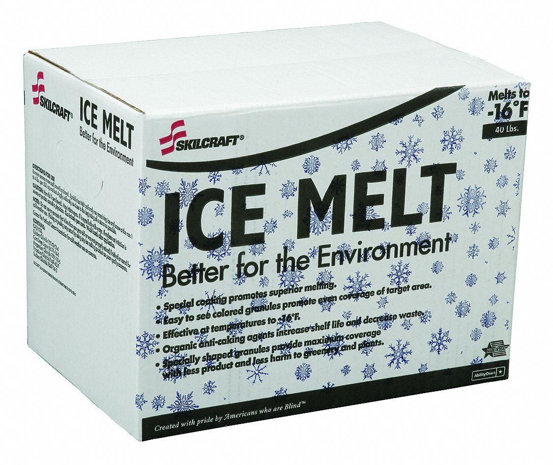 ABILITY ONE Blue Granular Ice Melt, 16°F, 40 lb Carton 48TC556850015981933 Grainger