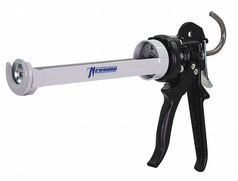 NEWBORN Caulk Gun, High Thrust,Black, Orng,10oz. 48UL64373XSP