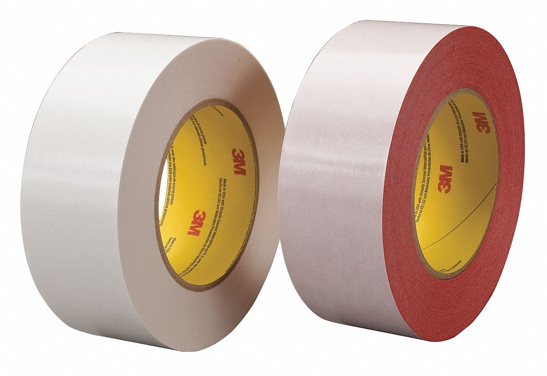 3M Paper Double Sided Film Tape, Acrylic Adhesive, 4 3/10 mil Thick, 12 mm X 55 m, Red 48UV71