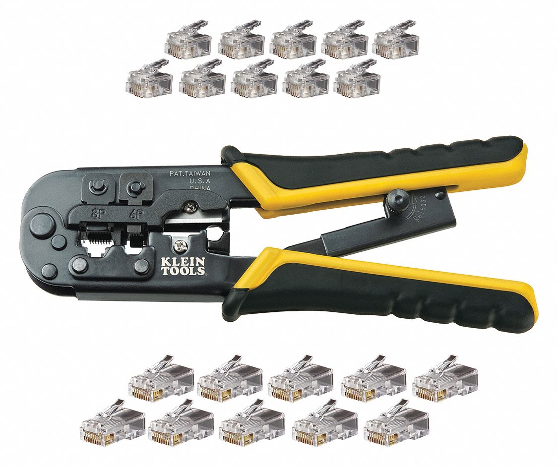 KLEIN TOOLS Crimper and Connector Kit For Voice and Data Cable