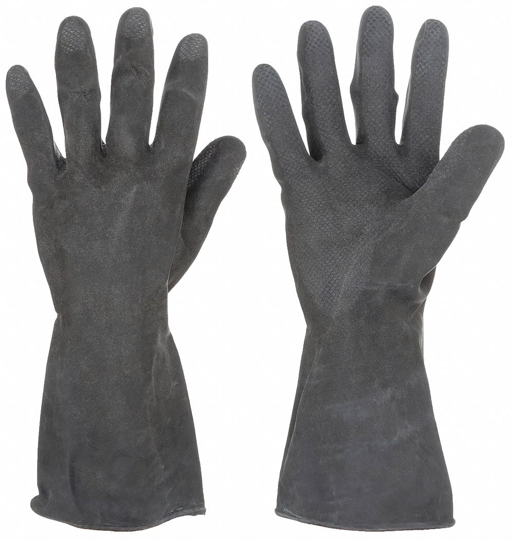 25 mil Glove Thick, 12 in Glove Lg, Chemical Resistant Gloves 48VE92