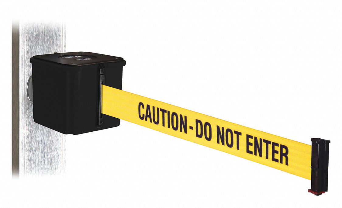 RETRACTABELT, 20 ft Belt Lg, Retractable Belt Barrier 48VZ37