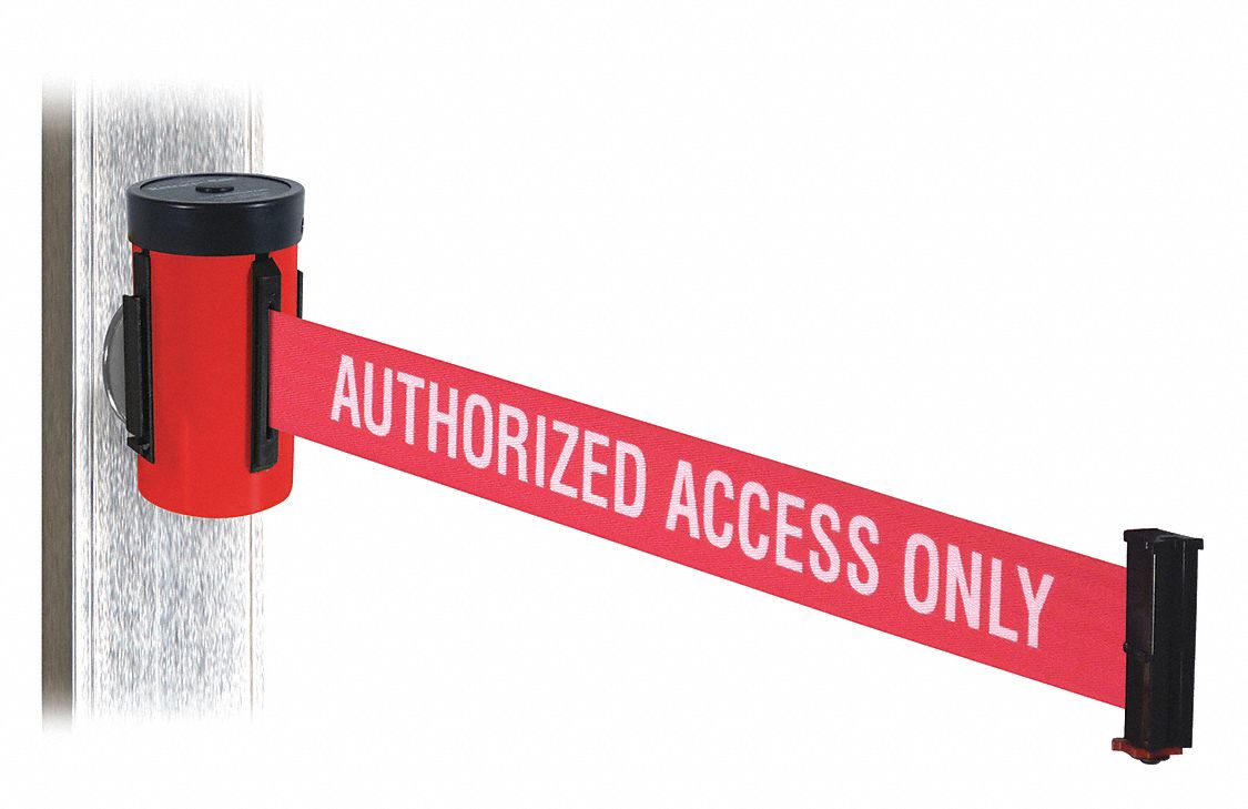 RETRACTABELT, Red with White Text, Authorized Access Only, Retractable