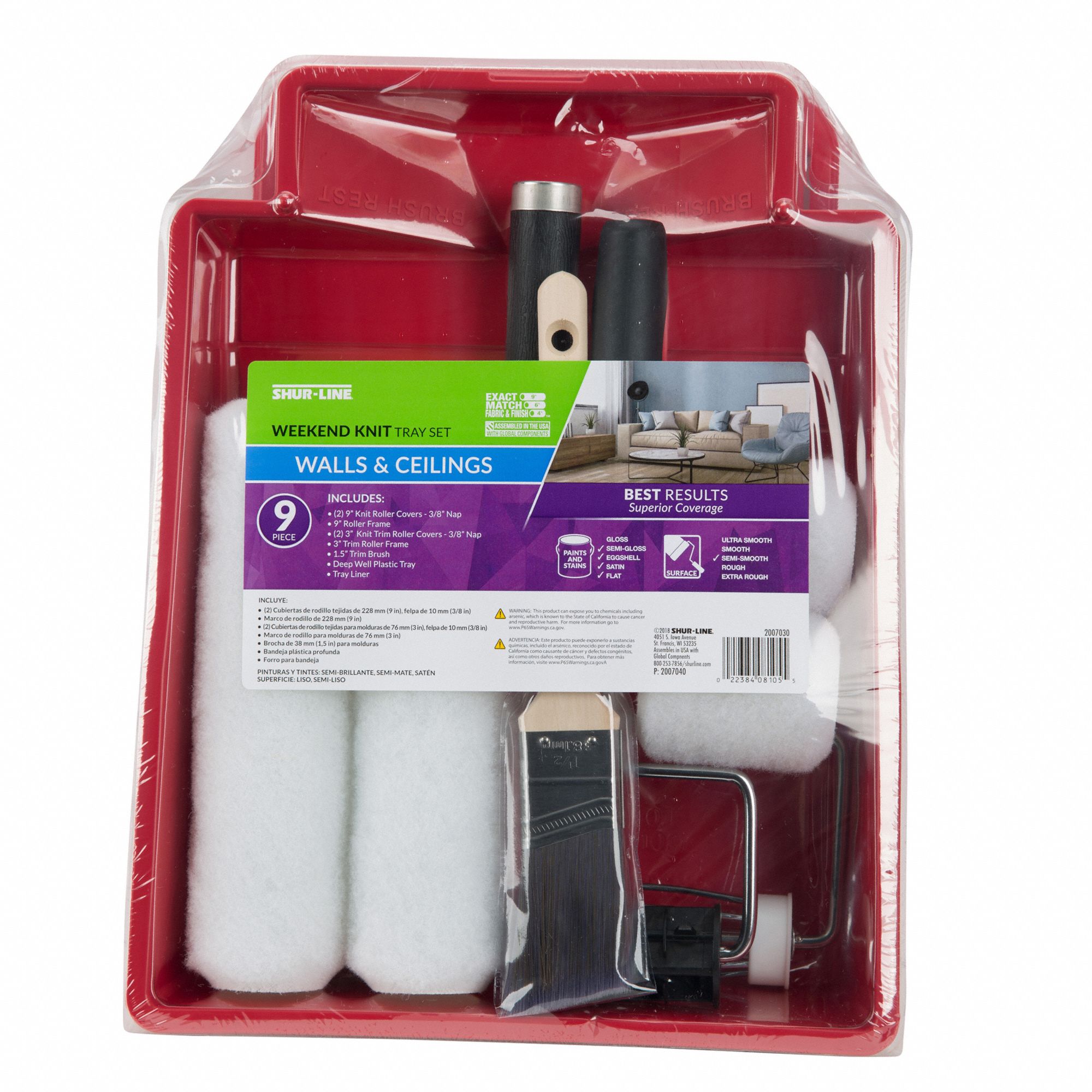 SHURLINE Paint Roller Kit Cage Roller Frame, 3 in_9 in Roller Lg, 3/8