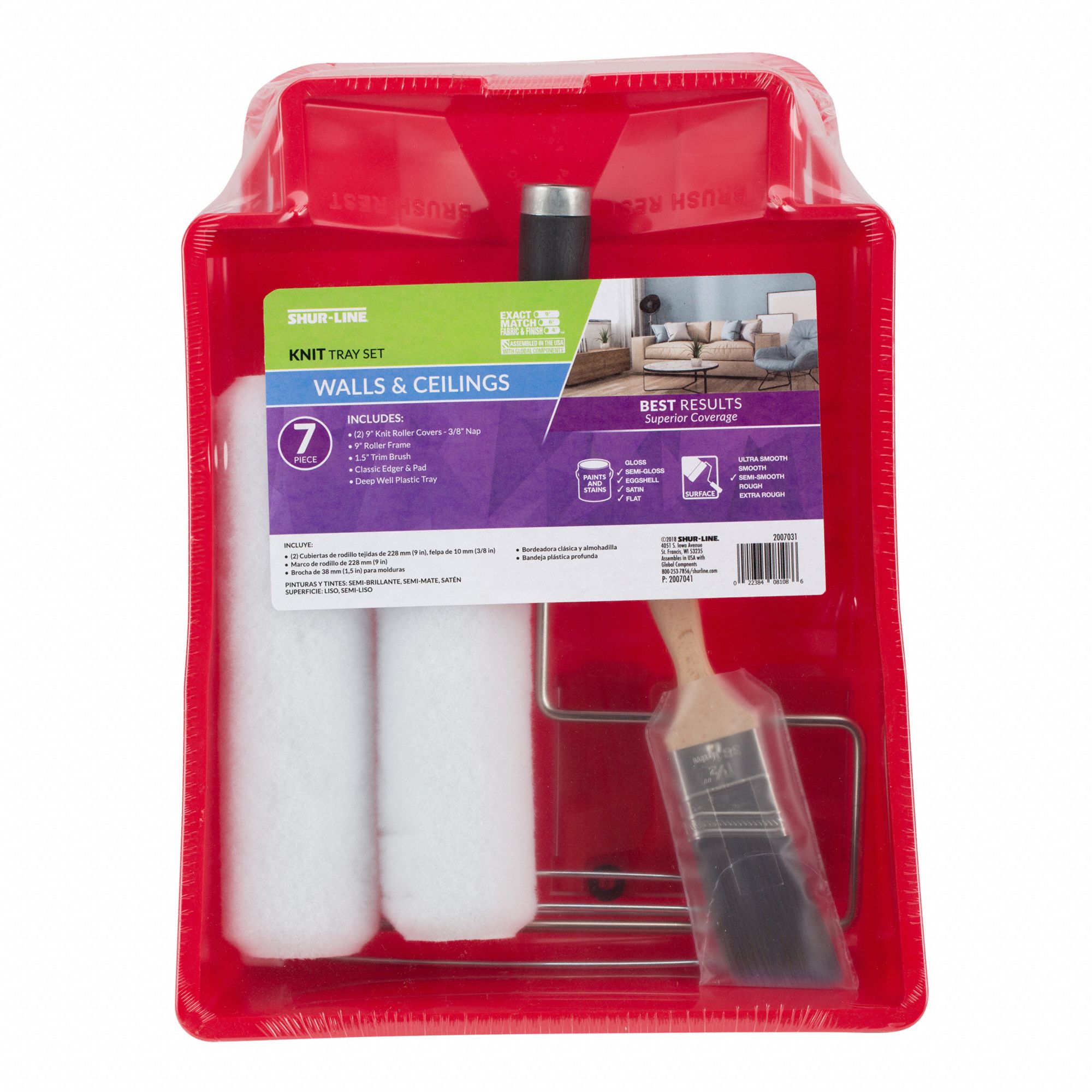 SHURLINE Paint Roller Kit Cage Roller Frame, 15 in Roller Lg, 3/8 in