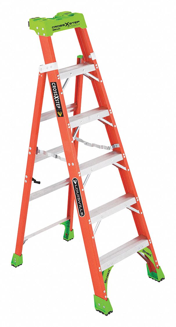 LOUISVILLE Stepladder 6 ft Ladder Ht, 5 Steps, 300 lb Load Capacity