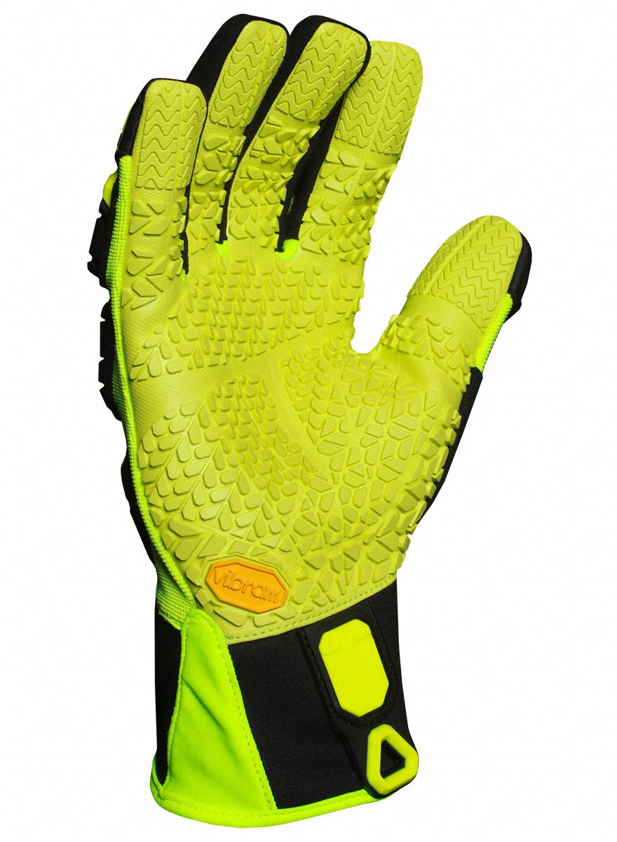 IRONCLAD AntiVibration Gloves, XL, Grn/Blk/Yllw, PR 48XZ14VIBRIG