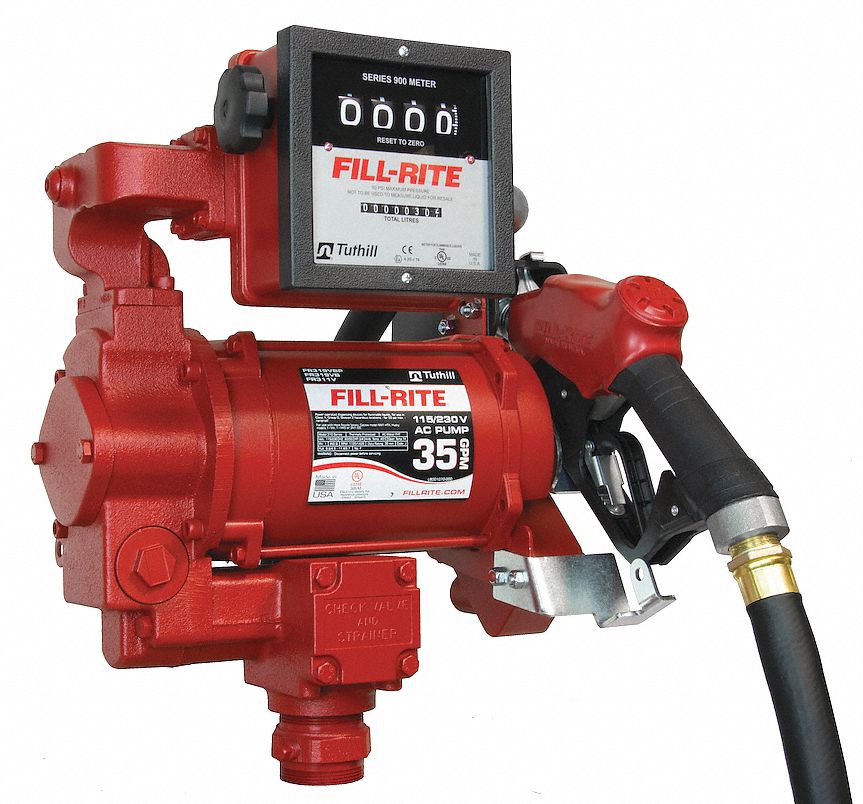 FILLRITE Fuel Transfer Pump 115/230V AC, 30 gpm GPM, 18 ft Hose Lg