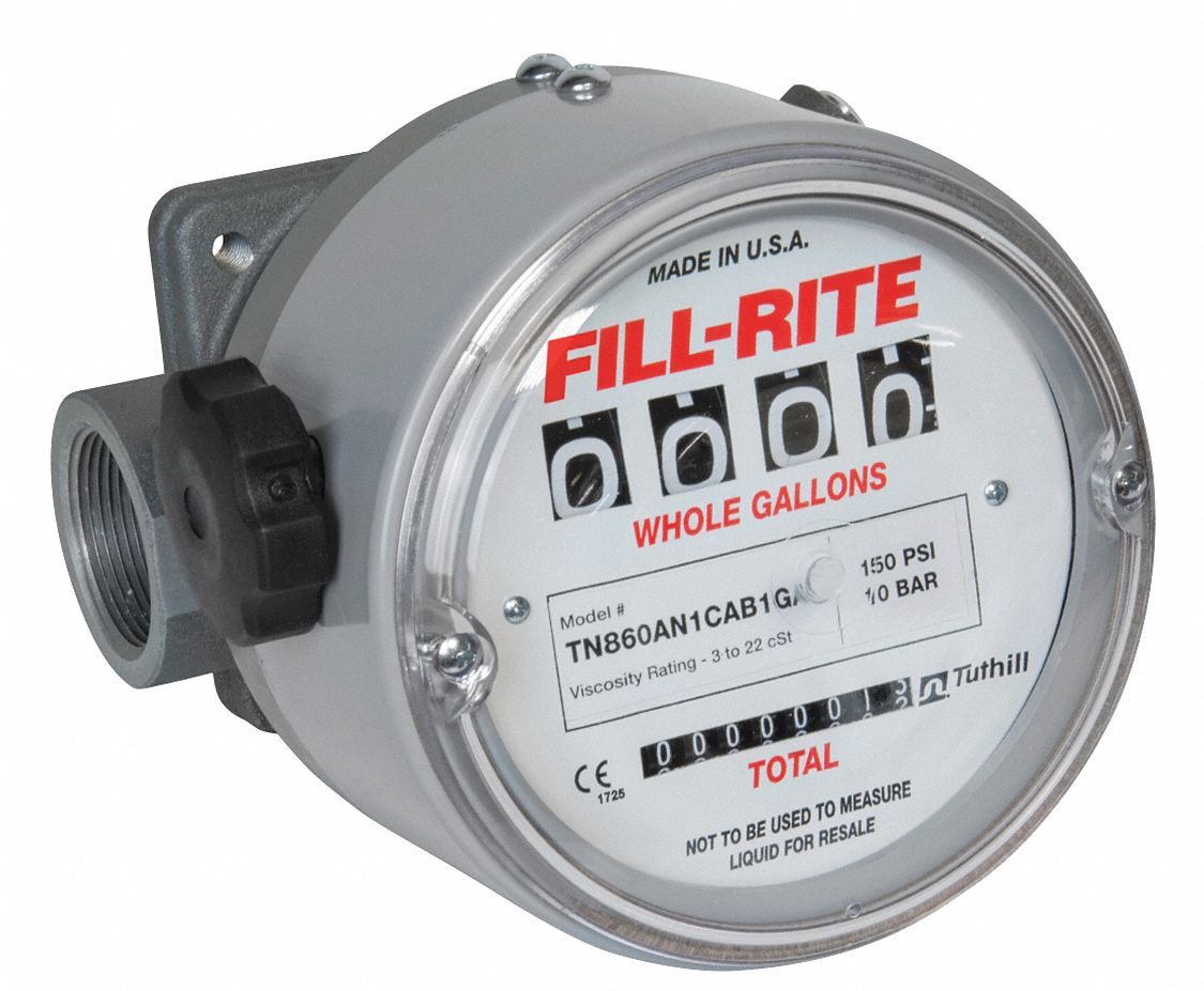 FILLRITE 6 to 60 gpm Liquid Mechanical Flowmeter 48YA59