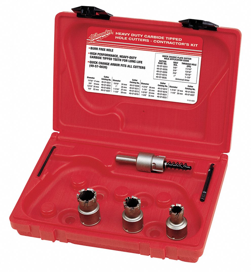 MILWAUKEE 5Piece Hole Cutter Kit for Metal, Range of Saw Sizes 11/16