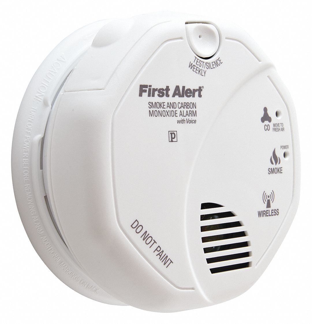 FIRST ALERT 5 in Carbon Monoxide and Smoke Alarm with 85 dB 10 ft Audible Alert; (2) AA