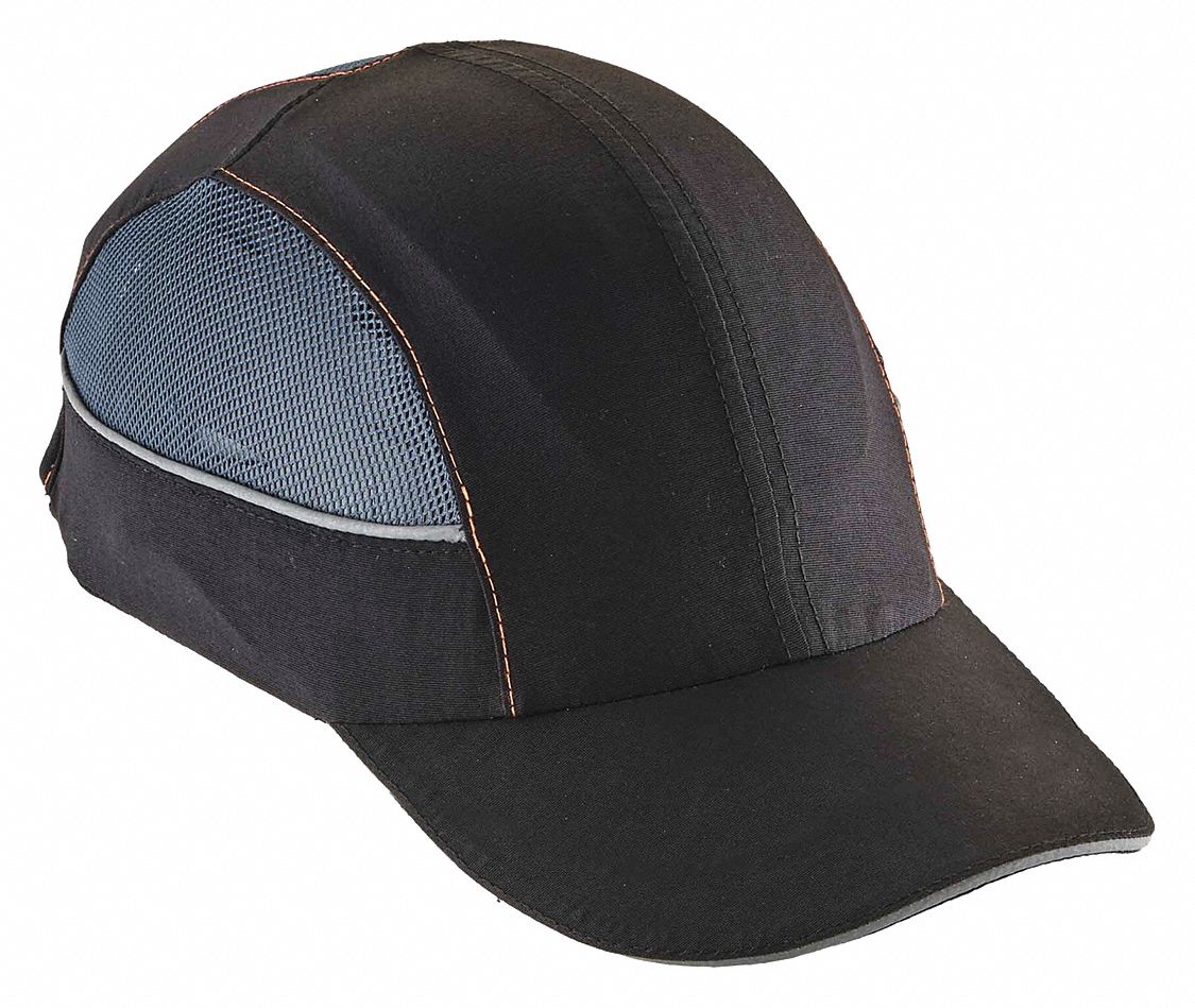 SKULLERZ BY ERGODYNE Bump Cap, Long Brim Baseball, Black, Fits Hat Size